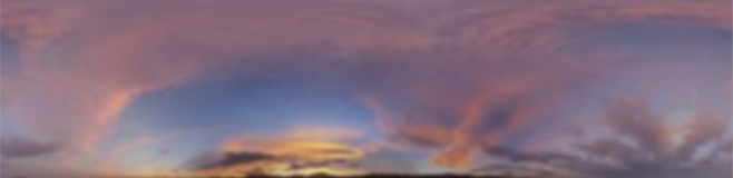 Panoramic sky: dense pink and mauve cloud across the whole frame, with a gold slot of light at the horizon.
